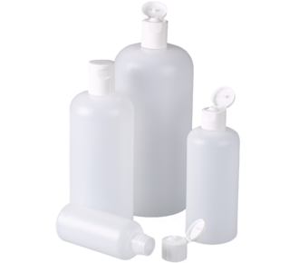 Round bottles with snap closure