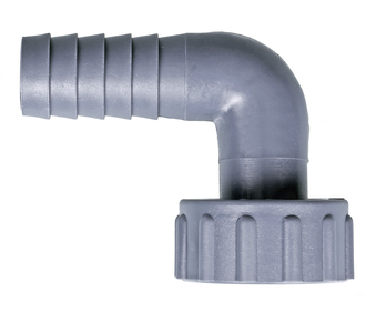 Tube bend, with cap nut, grey