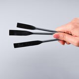 Stainless steel spatula spoon with rectangular tip and round handle