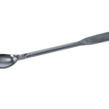 Stainless steel spatula spoon with rectangular tip and round handle