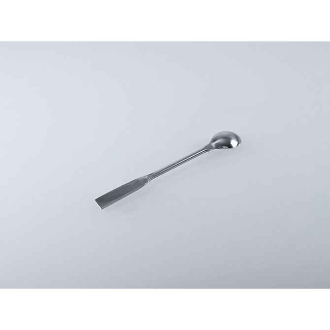 Stainless steel spatula spoon with rectangular tip and round handle
