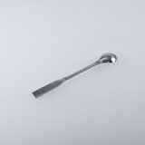 Stainless steel spatula spoon with rectangular tip and round handle