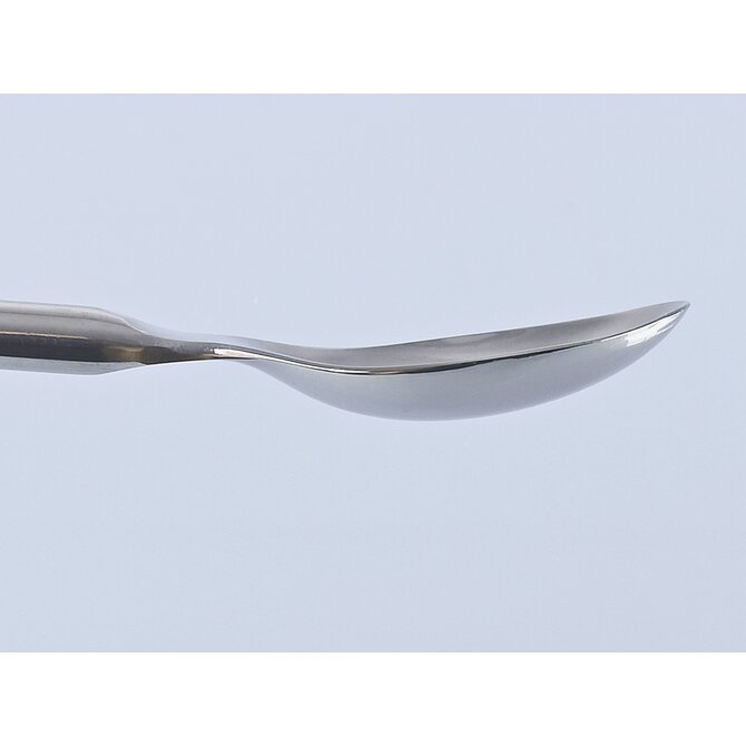 Stainless steel spatula spoon with rectangular tip and round handle