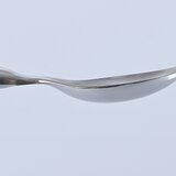 Stainless steel spatula spoon with rectangular tip and round handle