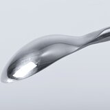 Stainless steel spatula spoon with rectangular tip and round handle