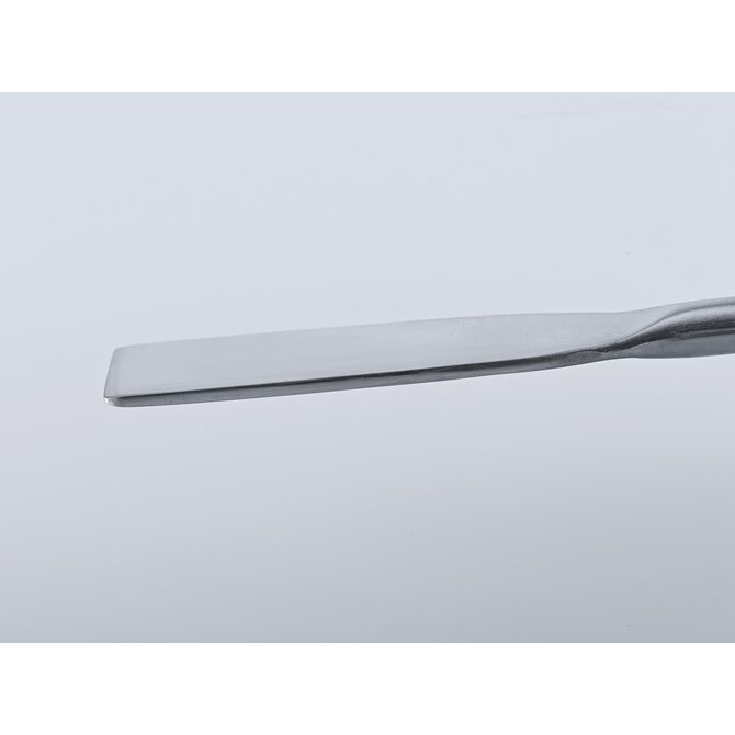 Stainless steel spatula spoon with rectangular tip and round handle