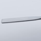 Stainless steel spatula spoon with rectangular tip and round handle