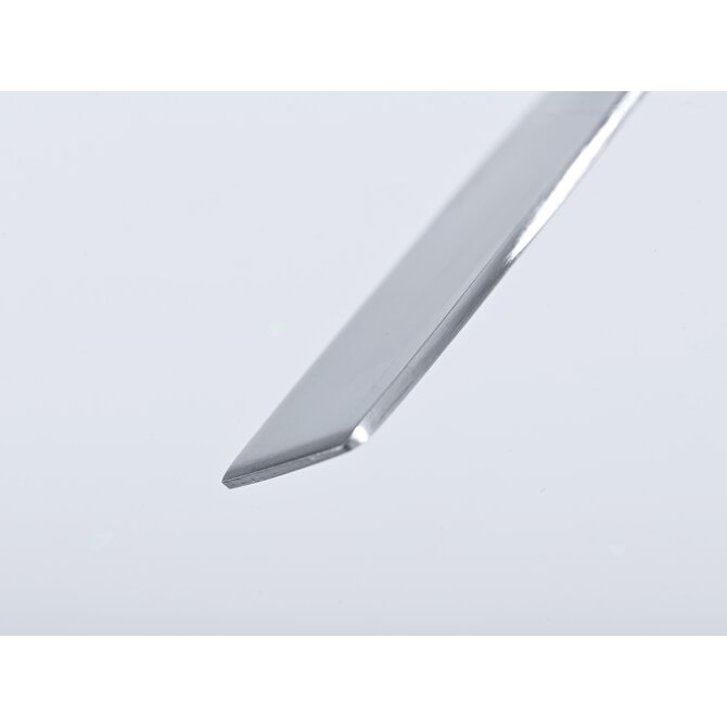 Stainless steel spatula spoon with rectangular tip and round handle