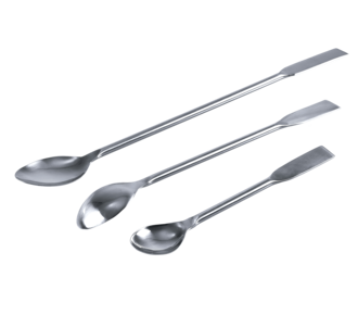 Stainless steel spatula spoon with rectangular tip and round handle