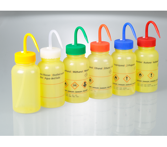 Safety wash bottle with venting valve