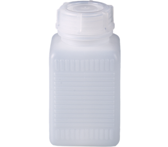 Square bottle, square base, wide neck