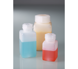 Square bottle, square base, wide neck