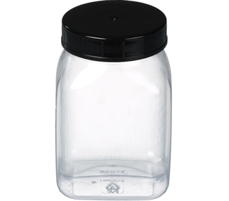 Wide-neck jar, square, PVC
