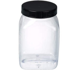 Wide-neck jar, square, PVC