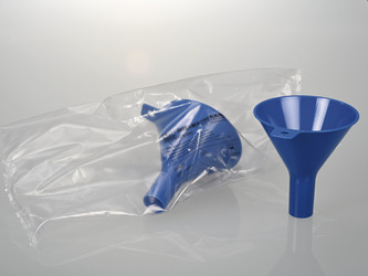 Blue disposable powder funnel