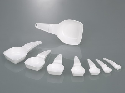 Dosing spoons, white, assortment