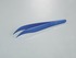 Single-use tweezers, blue, pointed/angled