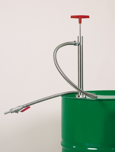 Barrel pump stainless steel with discharge hose and stopcock