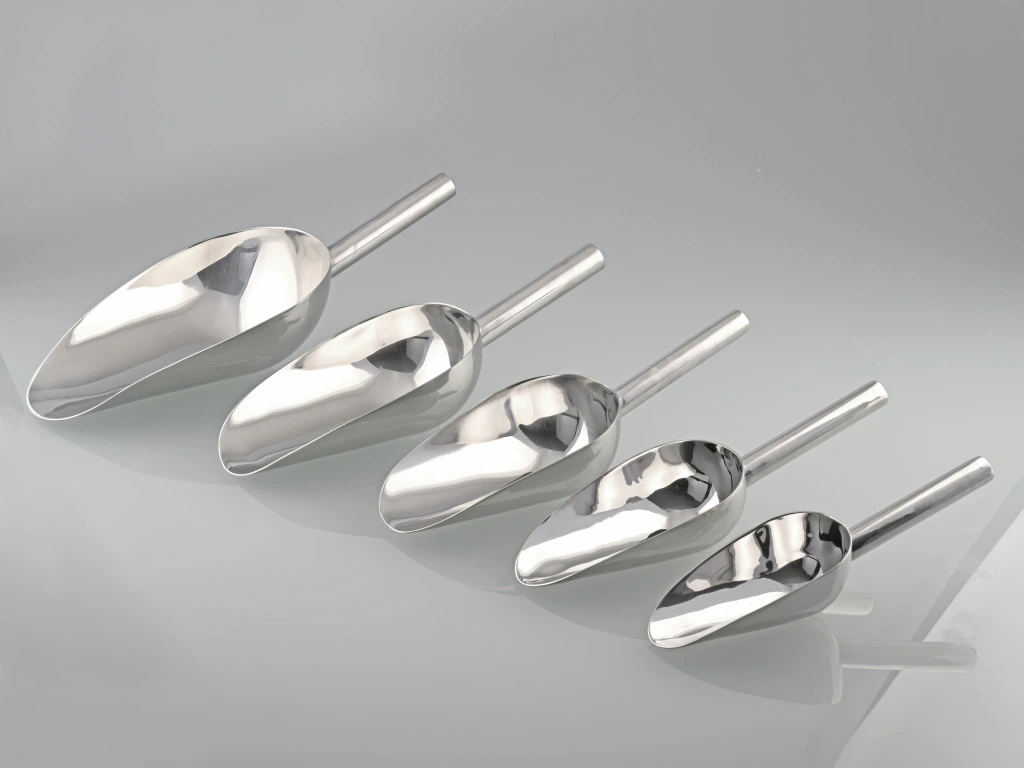 Metal scoops (stainless steel AISI 316 (1.4404), stainless steel AISI 304  (1.4301), aluminium) for laboratory, industry, food and sampling -  Samplers, sampling equipment for quality control, barrel pumps, drum pumps,  laboratory equipment - Burkle Inc