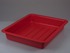 Photographic trays, deep form with ribs on bottom, stacked, red