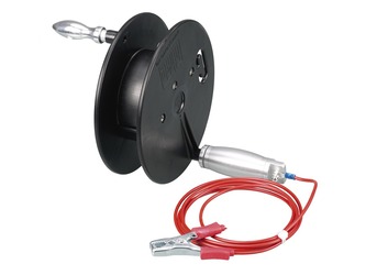 Manually-operated reel Ex with grounding cable