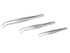 Forceps, stainless steel, 160 mm (6.30 in.), 130 mm (5.12 in.) & 105 mm (4.13 in.)