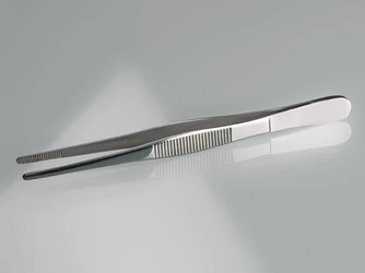 Forceps, stainless steel, blunt, straight