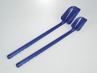 Food scoop, long handle, blue, 50 ml (1.69 oz.) & 100 ml (3.38 oz.)