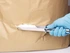 Sampling with stainless steel spatula