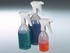 Overhead spray bottles of various sizes